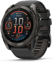 Garmin Unisex Fēnix 8 Amoled Sapphire GPS Uhr, schwarz-carbongrau Titan DLC, 51mm