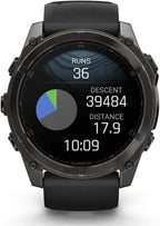 Garmin Unisex Fēnix 8 Amoled Sapphire GPS Uhr, schwarz-carbongrau Titan DLC, 51mm