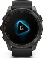 Garmin Unisex Fēnix 8 Amoled Sapphire GPS Uhr, schwarz-carbongrau Titan DLC, 51mm