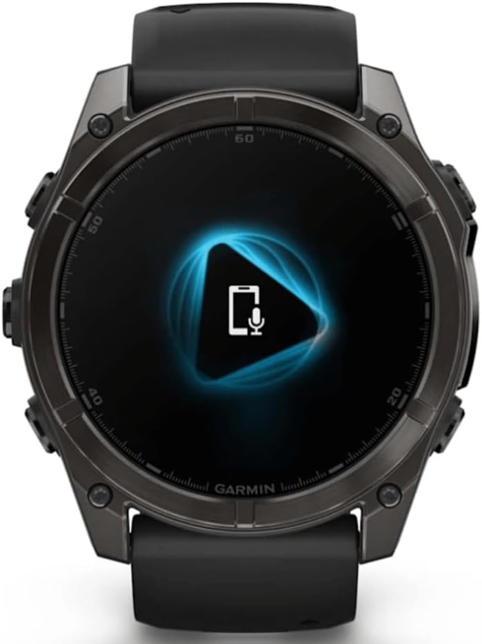 Garmin Unisex Fēnix 8 Amoled Sapphire GPS Uhr, schwarz-carbongrau Titan DLC, 51mm