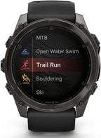Garmin Unisex Fēnix 8 Amoled Sapphire GPS Uhr, schwarz-carbongrau Titan DLC, 51mm