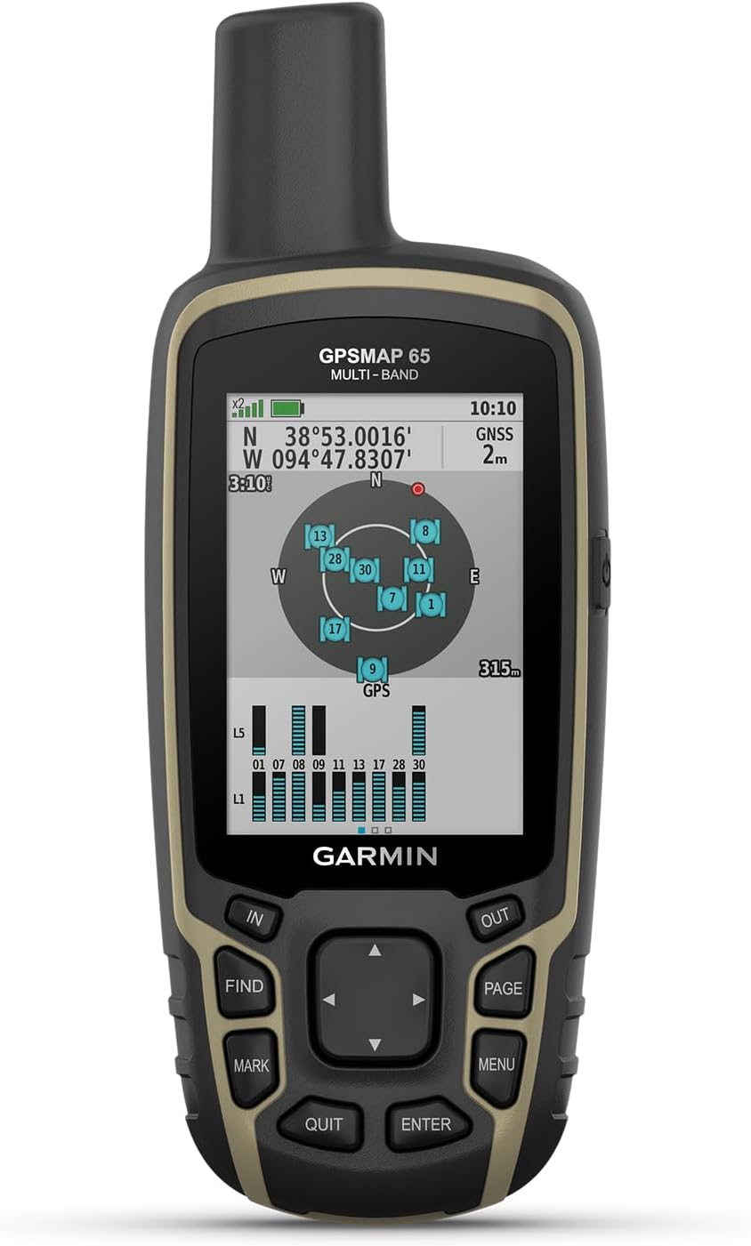 Garmin GPSMAP 65 – Robustes GPS-Outdoor-Navi mit vorinstallierter TopoActive Europakarte und 2,6“ Farbdisplay. Beste Navigation Dank 5 Satellitensystemen & Multi-Frequenz-Technologie, wasserdicht.