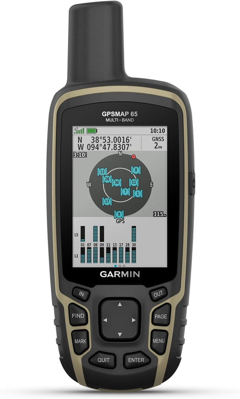 Garmin GPSMAP 65 – Robustes GPS-Outdoor-Navi mit vorinstallierter TopoActive Europakarte und 2,6“ Farbdisplay. Beste Navigation Dank 5 Satellitensystemen & Multi-Frequenz-Technologie, wasserdicht.