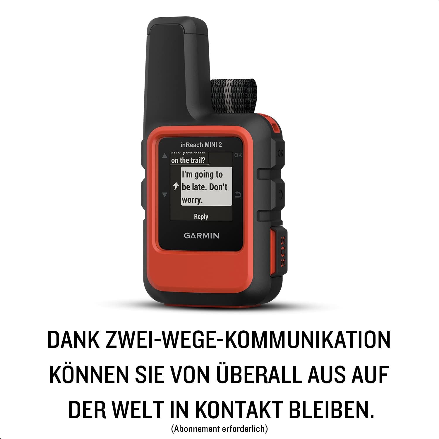 Garmin inReach Mini 2 – GPS-Satelliten-Kommunikationsgerät mit 24/7 Notruf-Funktion, weltweitem Nachrichtenversand ohne Mobilfunkempfang (ABO erforderlich) & Pfeilnavigation, bis 14 Tage Akkulaufzeit