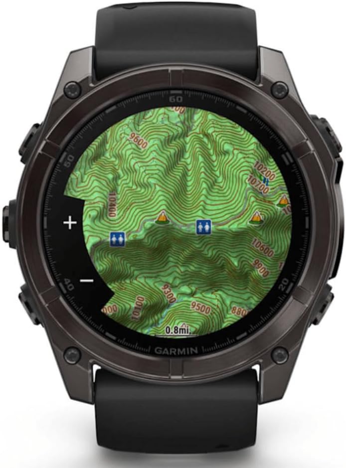 Garmin Unisex Fēnix 8 Amoled Sapphire GPS Uhr, schwarz-carbongrau Titan DLC, 51mm