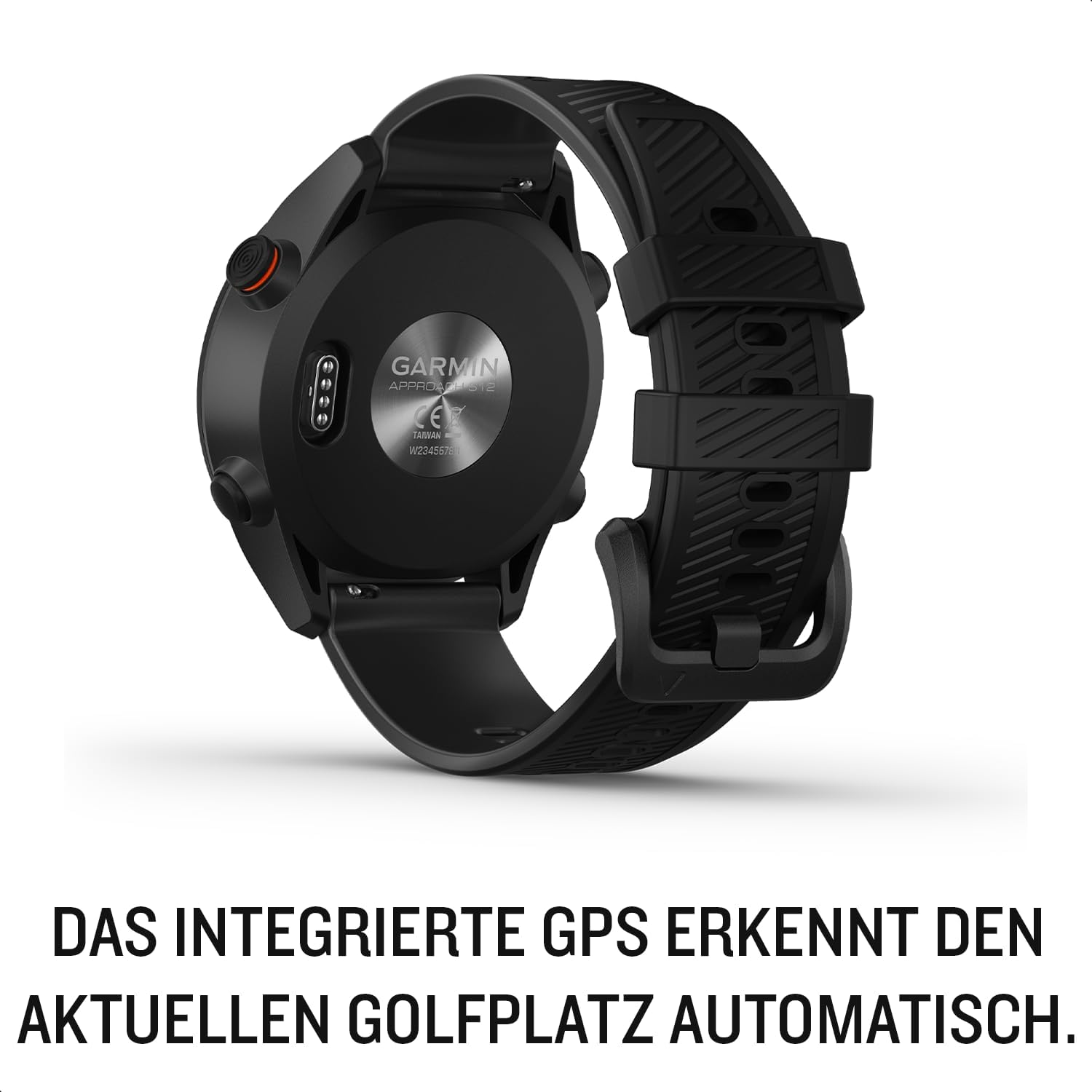 Garmin Approach S12 - GPS-Golfuhr mit Schlagweitenmessung & Distanzangaben zum Grün/Hindernissen auf 42.000 Golfplätzen. 1,3“ Display mit einfacher Bedienung & bis zu 30 h Akkulaufzeit im Golf-Modus.
