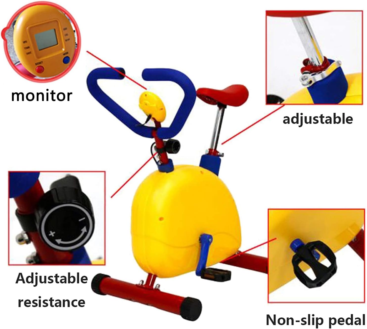 Spaß Und Fitness TrainingsgeräTe FüR Kinder, Heimtraining Kleinkind Heimtrainer Lernfahrrad, Kinderspiel Workout GeräTe, FüR 3 Bis 8 Jahre Alte Heimtrainer FüR Kinder