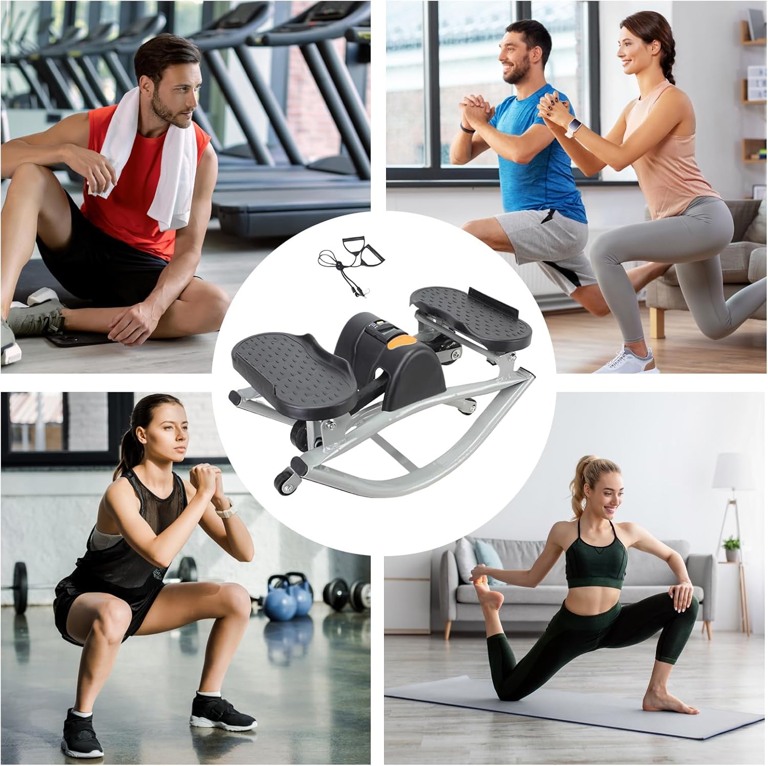 Rock Stepper Trainingsgerät | Trainingsgerät für Zuhause,Seitliches Wippen Fitness Stepper - Für Frauen Männer Zuhause Büro Fitness