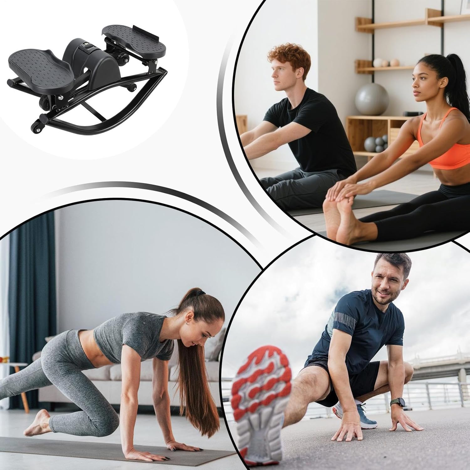 Step für Übungen | Trainingszubehör Für Fitness | Seitlich Balancing Training | Für Kniegelenke Beine Gesäß Bauch Männer Frauen Fitnessstudio Büro Wohnung