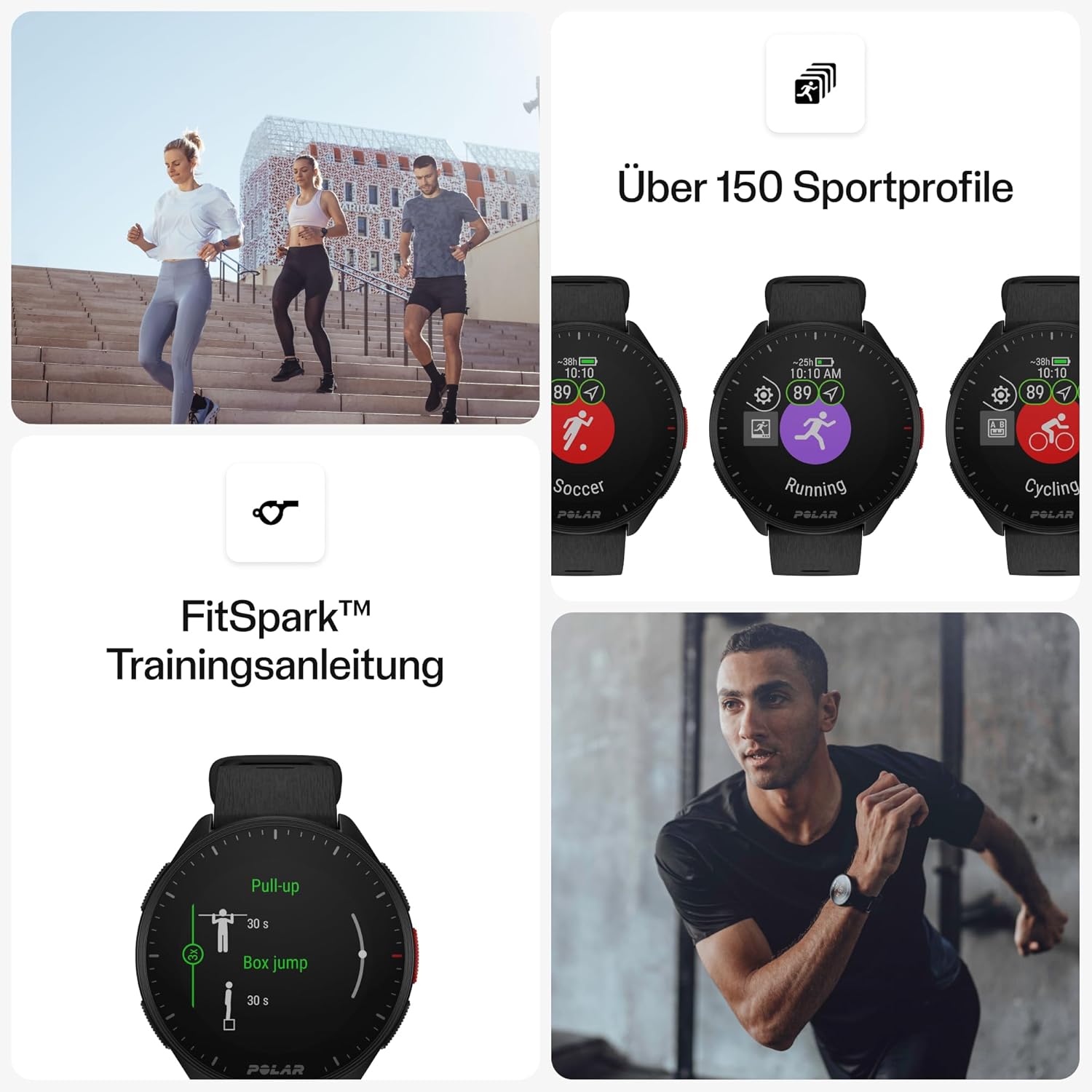 Polar Pacer - GPS-Laufuhr - sehr schneller Prozessor - Ultraleicht - helles Display - griffige Tasten - personalisiertes Trainingsprogramm & Erholungsfunktionen - Pulsmesser - Musiksteuerung