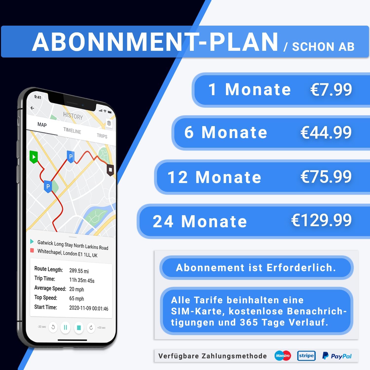 DB2-4G GPS Tracker Auto, Motorrad, Wohnmobil, KFZ | Made in EU | Einfache Installation | Livetracking mit App | Keine SIM benötigt | GPS Tracker GPS Sender | Peilsender