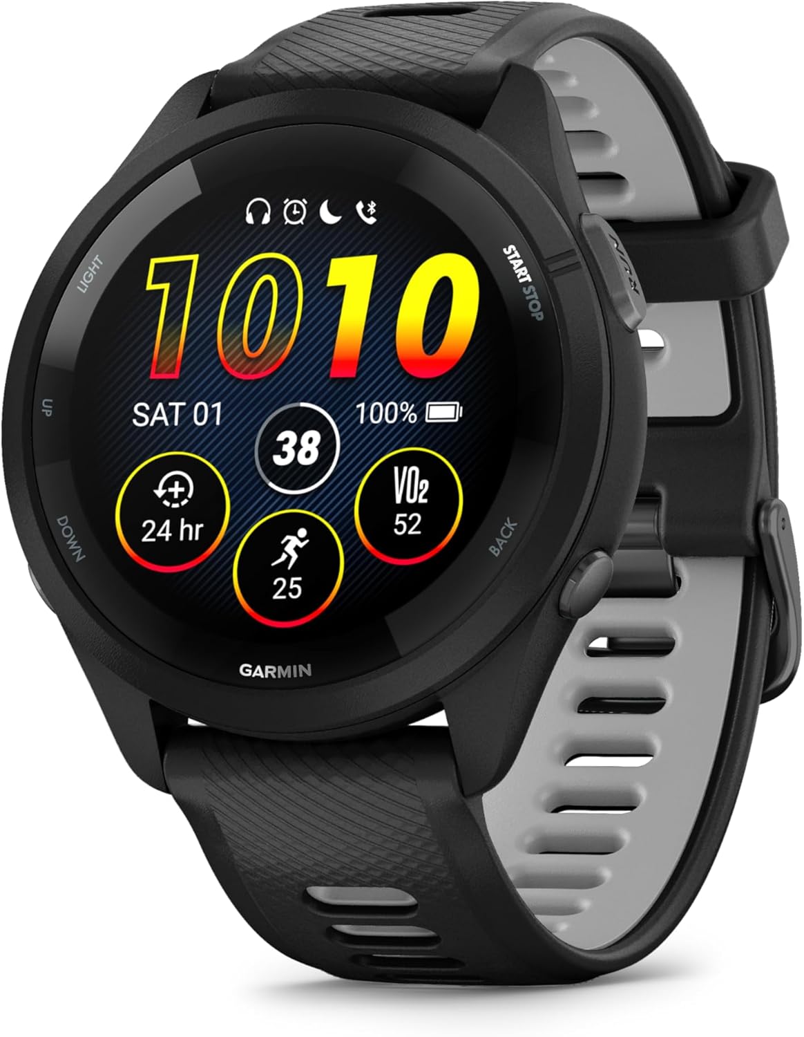 Forerunner 265 46mm - Laufuhr, 1,3" AMOLED-Display, 13 Tage Akkulaufzeit, 30+ Sport-Apps, Trainingsanalyse, spezielle Lauffunktionen, Trainingsbereitschaft, erweiterte Schlaffunktionen, GarminMusic