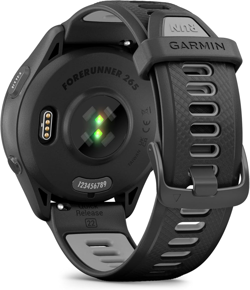 Forerunner 265 46mm - Laufuhr, 1,3" AMOLED-Display, 13 Tage Akkulaufzeit, 30+ Sport-Apps, Trainingsanalyse, spezielle Lauffunktionen, Trainingsbereitschaft, erweiterte Schlaffunktionen, GarminMusic