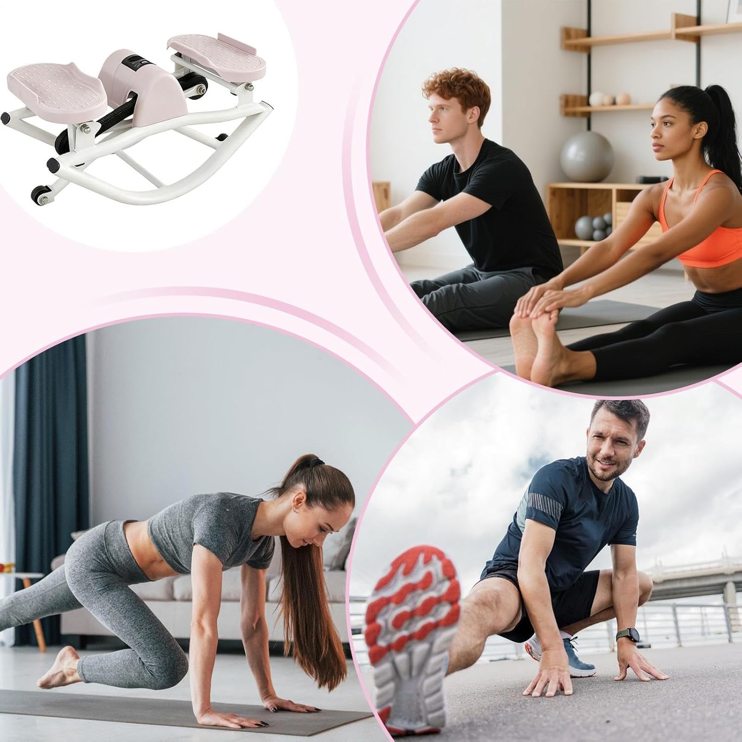 Rock Stepper,Tragbares Fitnessgerät Für Training,Seitlicher Balance-Trainer Workout - Für Home-Gym, Wohnheim, Wohnung, Knie, Gelenke, Beine, Gesäß, Bauch, Männer Und Frauen