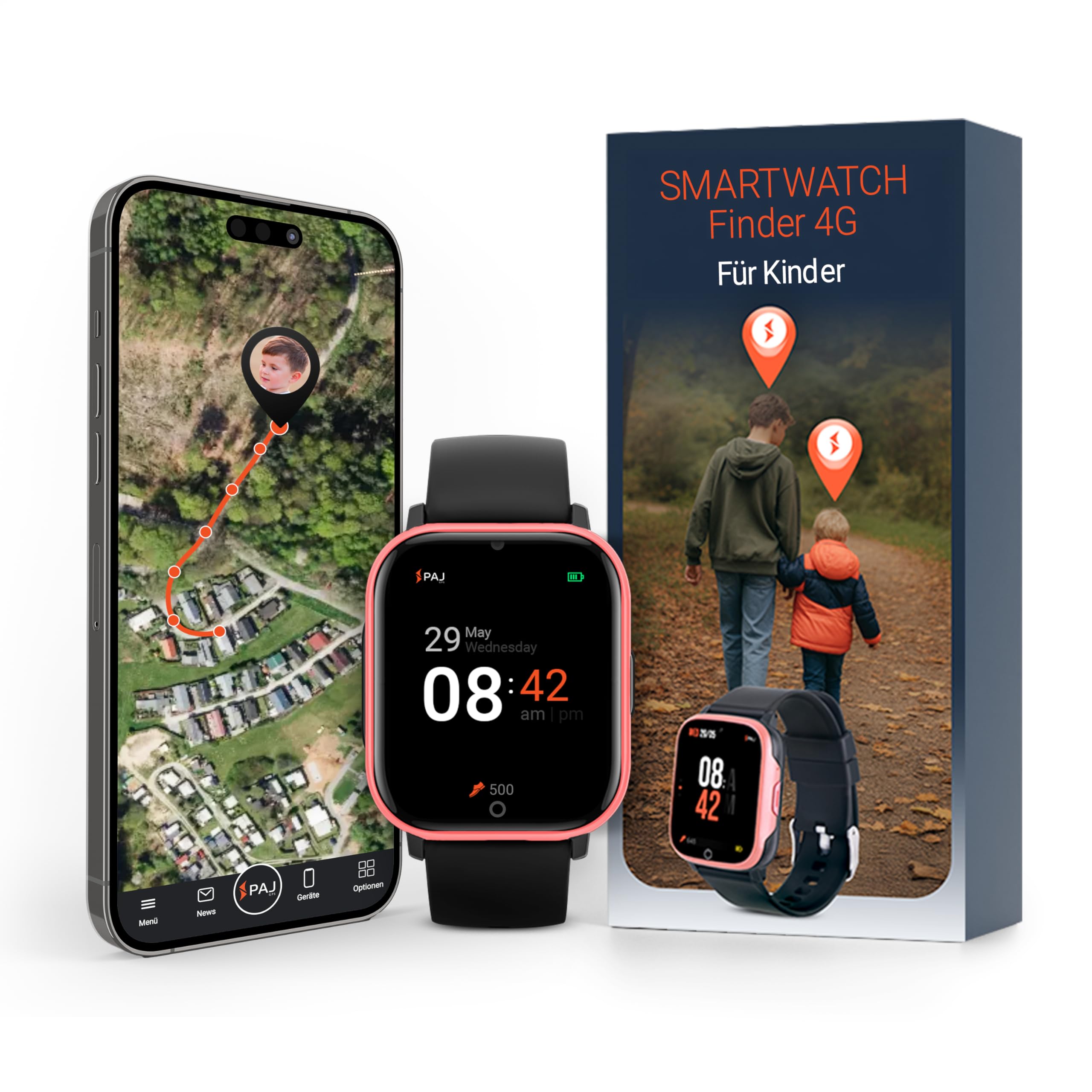 PAJ GPS People Finder 4G - Mini GPS Tracker für Kinder und Senioren - bis zu 5 Tage Akkulaufzeit - kleines Ortungsgerät mit Live-Ortung, geeignet bei Demenz, Alarmbenachrichtigungen im Notfall