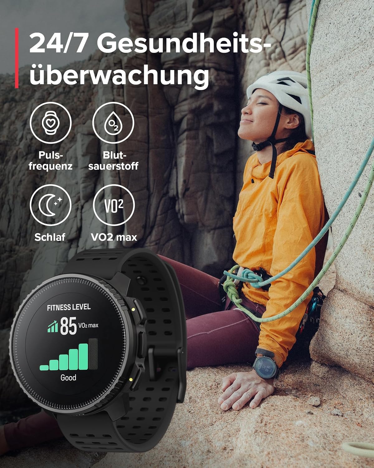 SUUNTO Vertical Abenteuer Uhr - GPS Smartwatch, Zweifrequenz GPS Navigation, Kostenlose Offline-Karten, mit Solarladung Akkulaufzeit bis zu 65 Tagen, Militärgeprüftes Gehäuse, 100m Wasserdichtigkeit